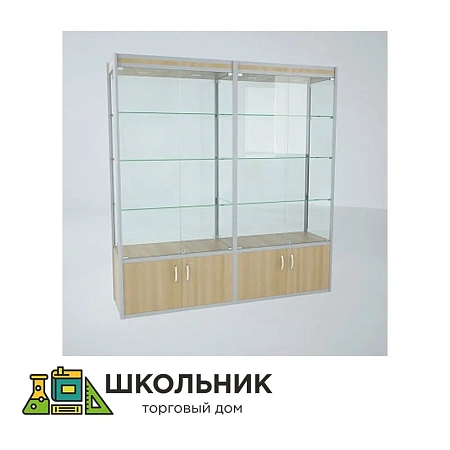Витрина двухсекционная с точечной подсветкой
