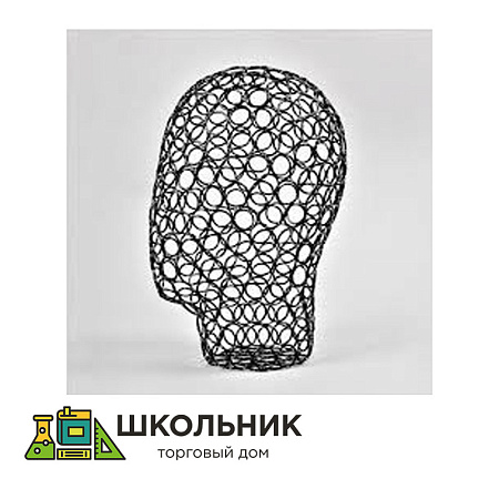 Черный металлический манекен для головных уборов на подставке