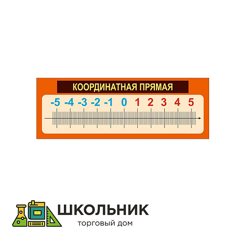 Координатная прямая стенд 850 х 300 пластик 3 мм