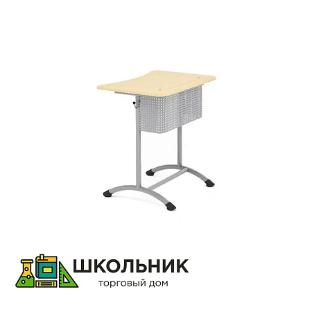 Парта одноместная на металлокаркасе с экраном