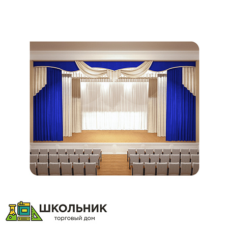 Механизм раздвижки театрального занавеса с электроприводом прямолинейный открытого типа