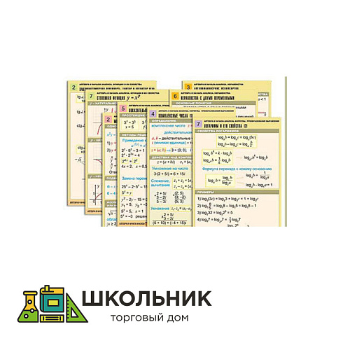 Комплект таблиц по всему курсу «Алгебра и начала анализа» (50 табл., А1, полноцв., лам.)