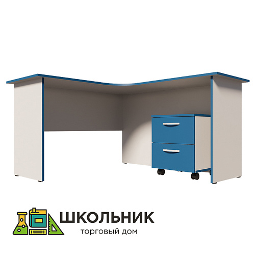 Стол письменный эргономичный с выкатной тумбой
